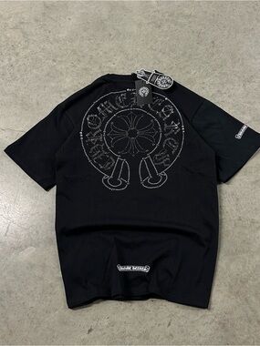 Chrome Hearts Black Short-Sleeve Logo Graphic Tee